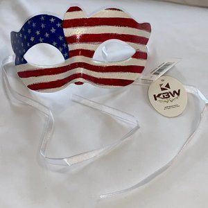 KBW American Flag USA Half Masks Masquerade Patriotic Red White & Blue